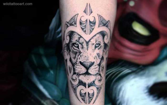 Mensagem da tatuagem de leão