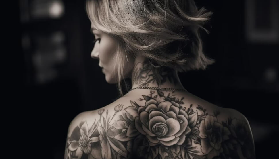Cover up tattoo feminina na Visão Tattoo