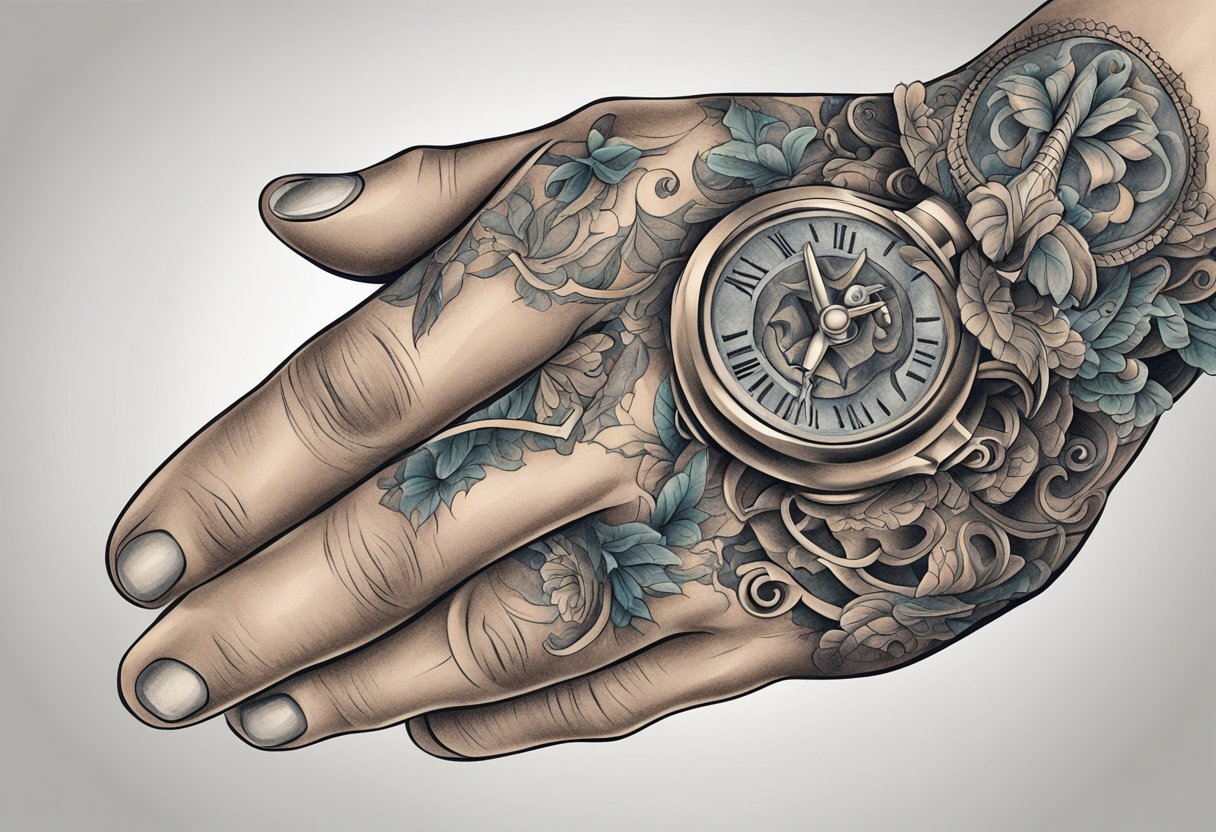 tatuagem na mão masculina