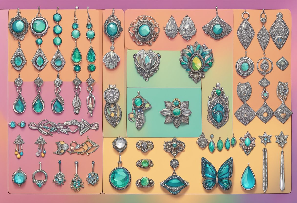 Comprar Piercing Curitiba: As Melhores Opções de Lojas e Estúdios Uma vitrine de vários estilos de piercing em uma loja vibrante e moderna em Curitiba
