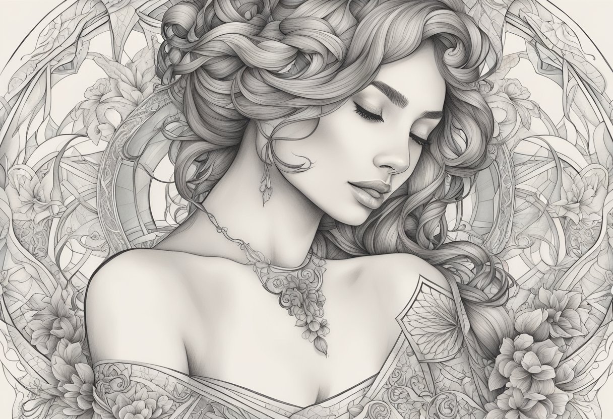 Tattoo Delicada: Ideias e Cuidados Essenciais Um delicado design de tatuagem sendo cuidadosamente esboçado no papel com detalhes intrincados e linhas graciosas.