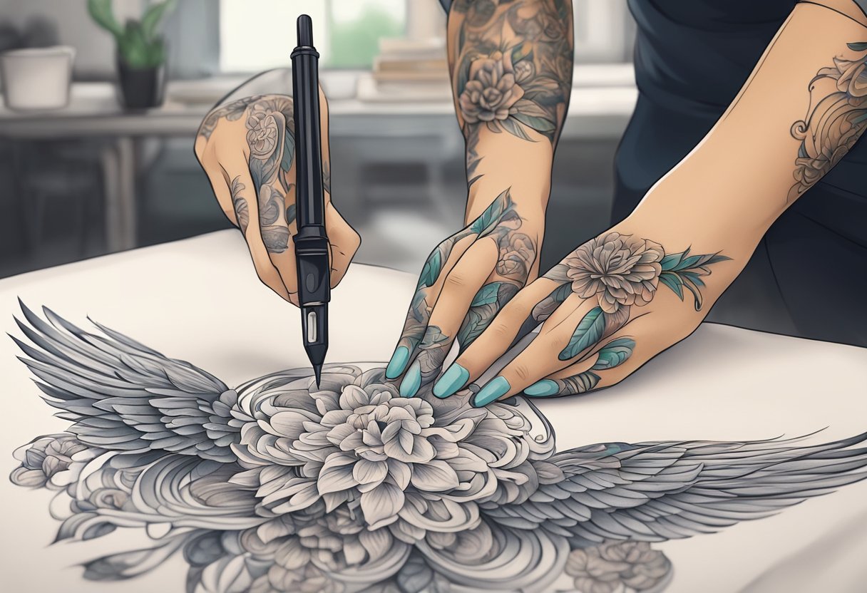 Tatuagem Delicada Curitiba: Melhores Estúdios e Tendências Uma tatuagem delicada sendo cuidadosamente feita em Curitiba, exibindo diferentes estilos de tatuagem.
