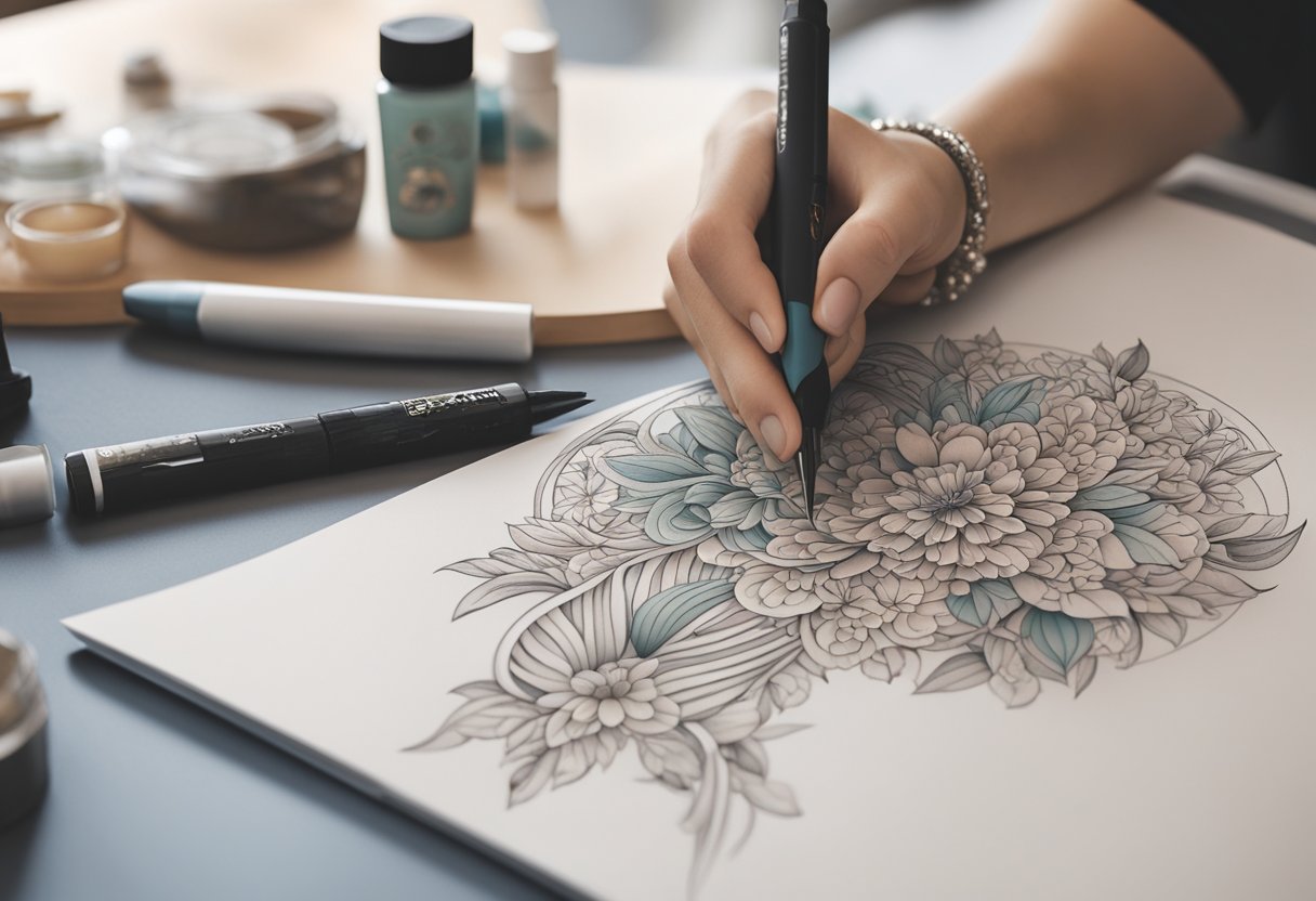 Tatuagem Delicada Curitiba: Melhores Estúdios e Tendências Uma tatuagem delicada e feminina sendo delicadamente feita em Curitiba, com linhas finas e detalhes intrincados.