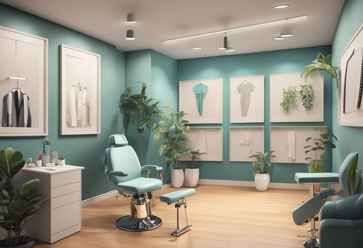 Onde Comprar Piercing em Curitiba: Melhores Lojas e Dicas Um estúdio de piercings limpo e moderno em Curitiba, com uma ampla seleção de piercings de alta qualidade em exibição. Iluminação brilhante e assentos confortáveis criam uma atmosfera acolhedora.