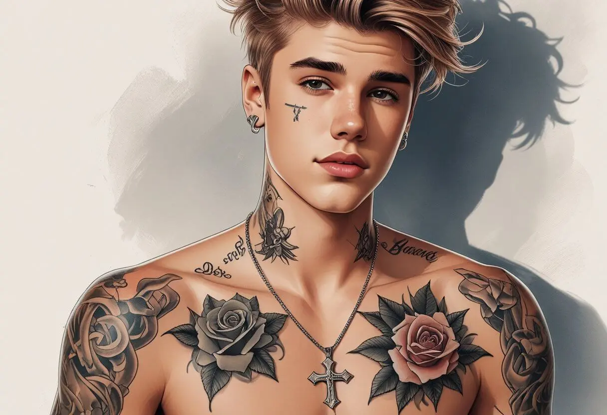 Tatuagem Justin Bieber: Significados e Inspirações das Artes no Corpo do Cantor tatuagem justin bieber