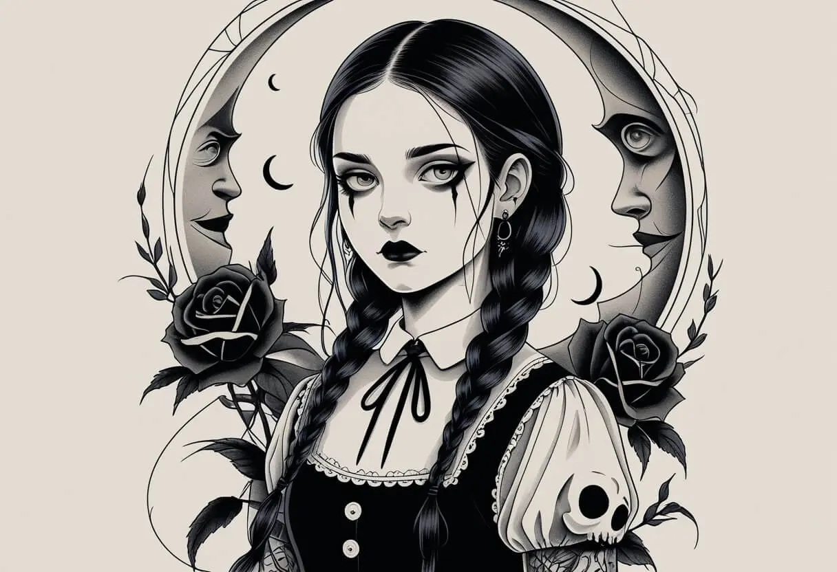 Tatuagem Wandinha: Ideias e Significados do Personagem Cult tatuagem wandinha